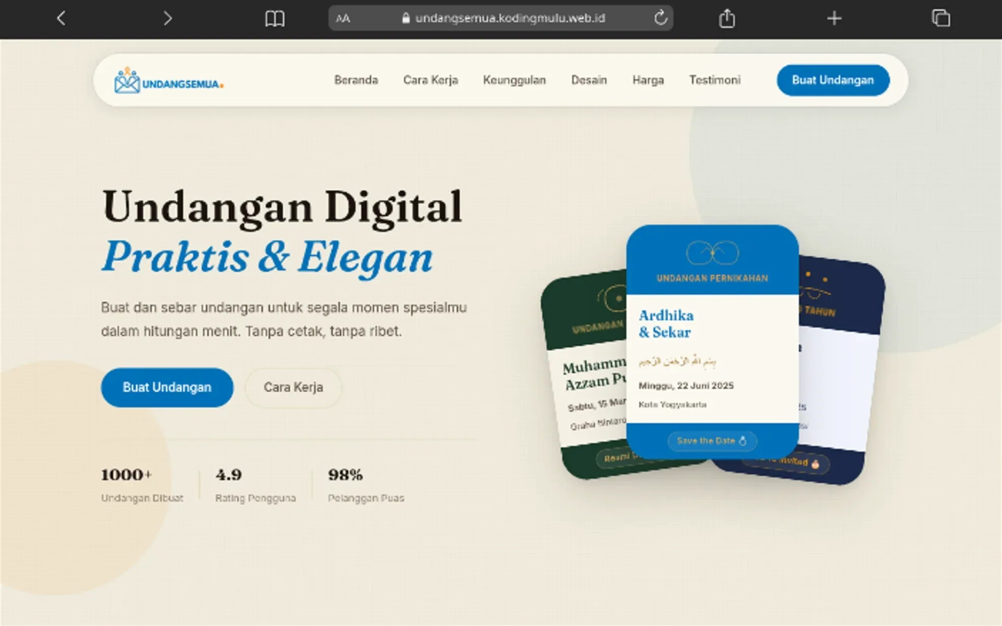 UndangSemua – Digital Invitation Platform & SaaS Landing Page